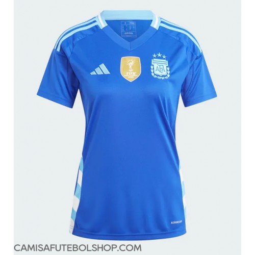 Camisa de time de futebol Argentina Replicas 2º Equipamento Feminina Copa America 2024 Manga Curta